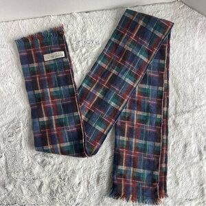 ECHO  Woolen Mills Plaid Flannel Wool Scarf Vintage